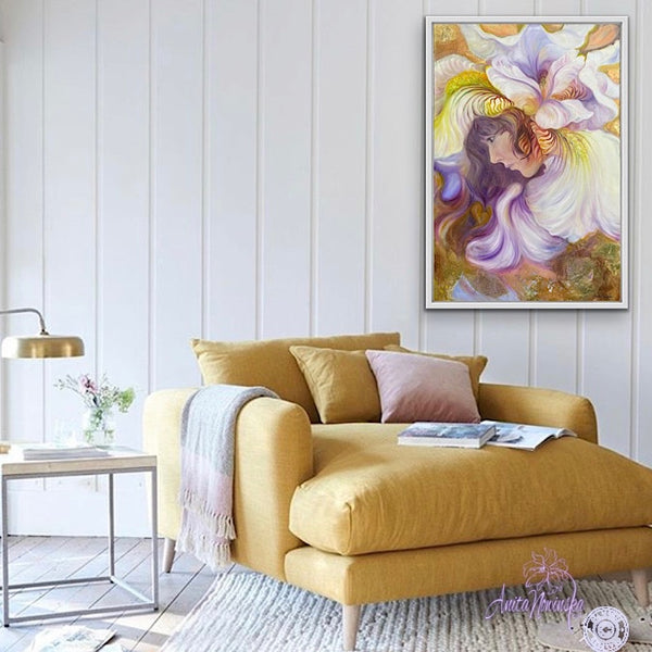 see me i bloom- anita nowinska-flower paintings, meaningss, symbolism & women