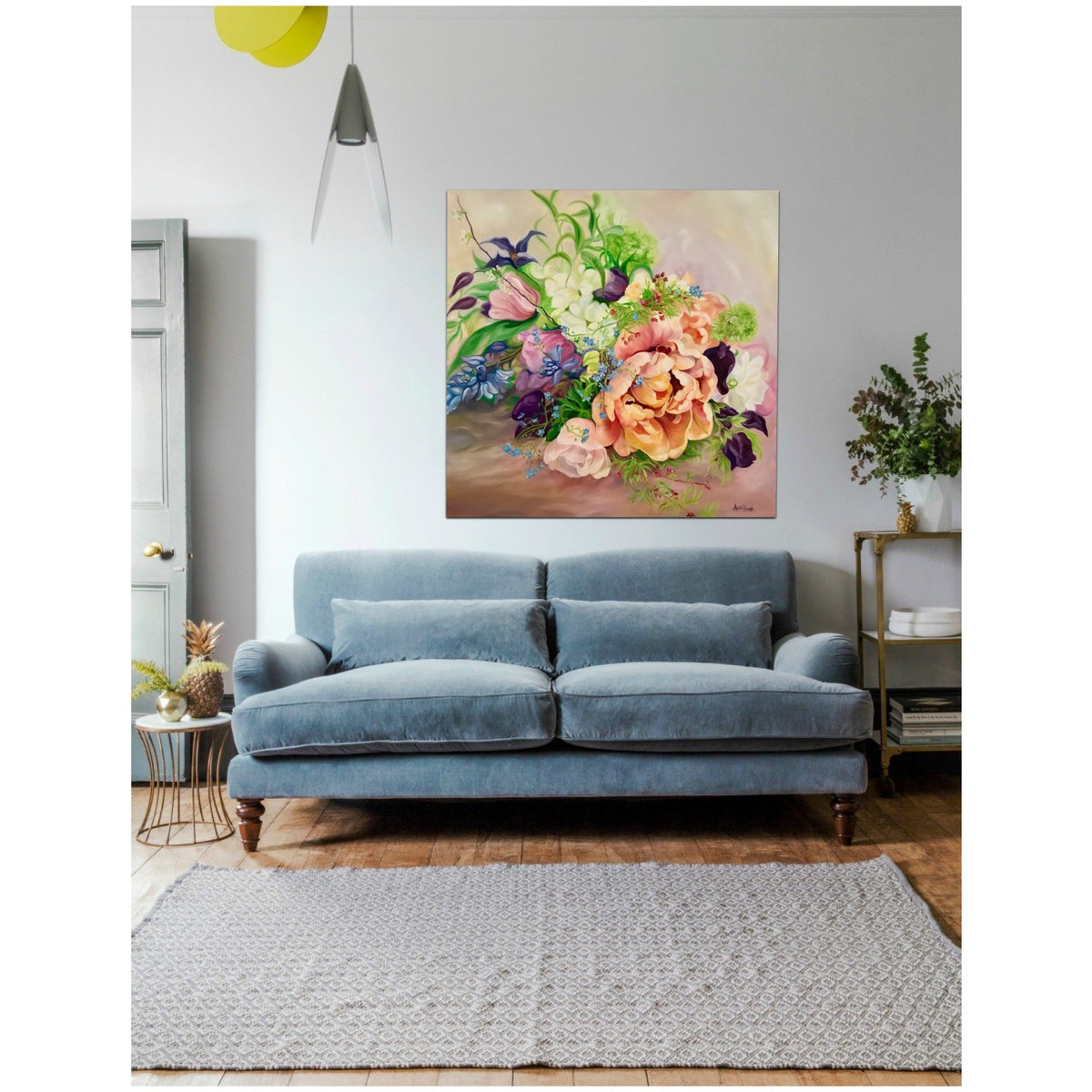 Spring blooms blue clearance sofa