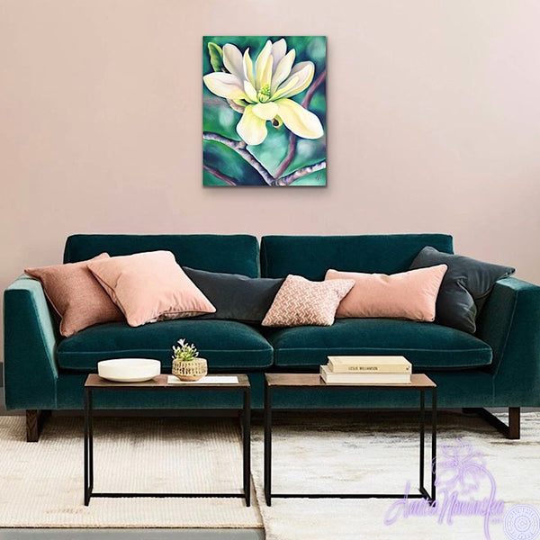 Elegance- White magnolia Flower Painting