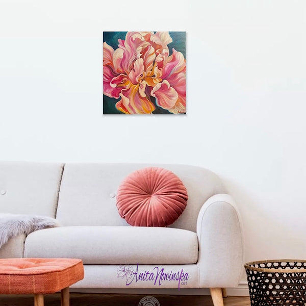 ‘All in’-  Tulip Flower Painting on Canvas