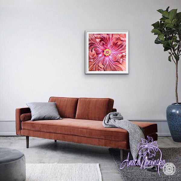 red hibiscus flower painting by Anita nowinska
