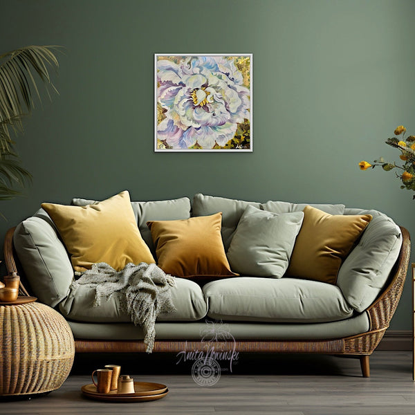embrace- original framed oil painting of flouncy white peony on a 14ct gold background by anita nowinska.JPEG
