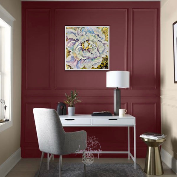embrace- original framed oil painting of flouncy white peony on a 14ct gold background by anita nowinska.JPEG
