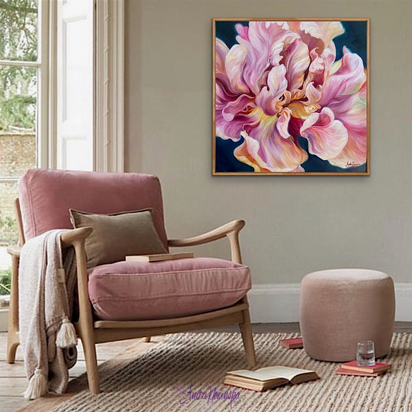 ‘Everything’- Big Tulip Flower Painting on Canvas