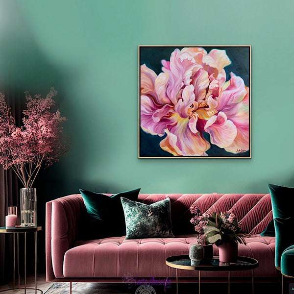 ‘Everything’- Big Tulip Flower Painting on Canvas