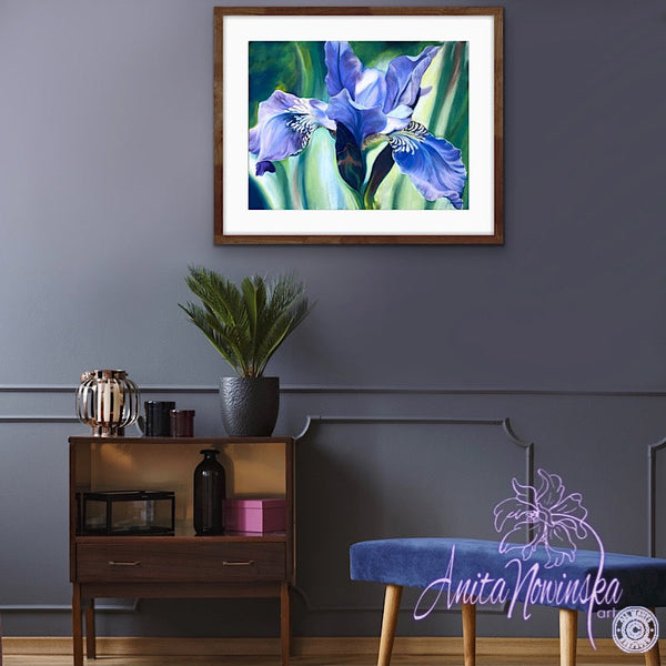 Copy of Dreaming- Blue Iris Flower Painting