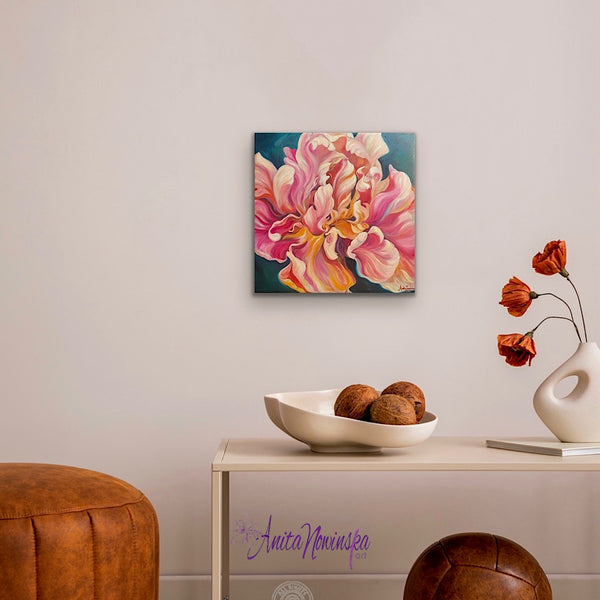 ‘All in’-  Tulip Flower Painting on Canvas