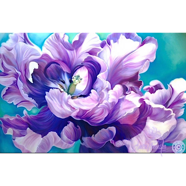 Soul Awakening- Lilac Parrot Tulip Painting
