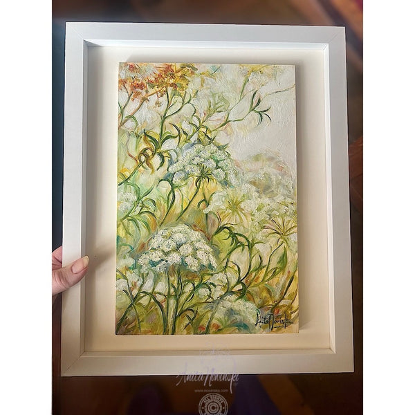 Intuity-Wild Carota flower Meadow Painting of cow parsley gently lit by golden sunlight by anita nowinska.JPEG