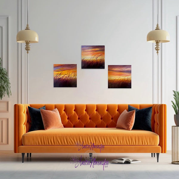 'Journey Home'- Sunset Painting Triptych