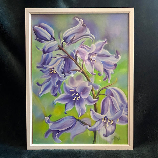a3 print of bluebell flower painting by anita nowinska