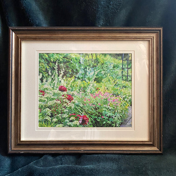 a4 framed print of rhs wisley garden border by anita nowinska