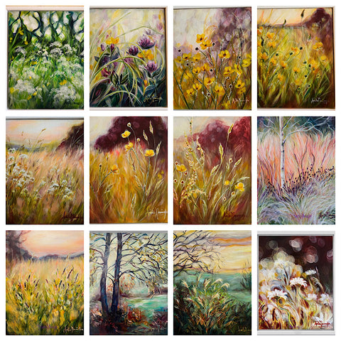 25x20cm Framed Meadow Paintings