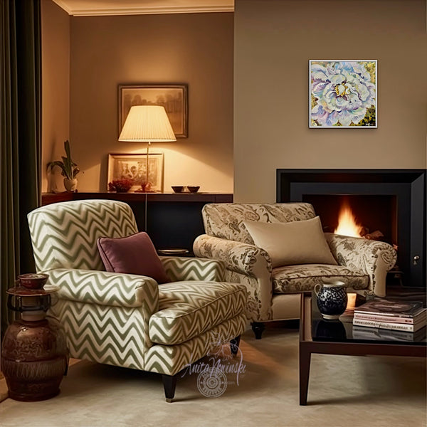 embrace- original framed oil painting of flouncy white peony on a 14ct gold background by anita nowinska.JPEG