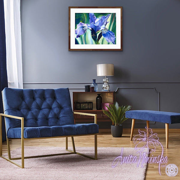 Copy of Dreaming- Blue Iris Flower Painting