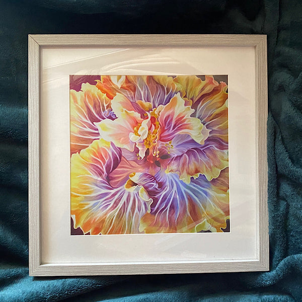 framed print of hibiscus big flower painting by anita nowinska