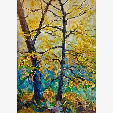 golden moments a small landscape painting of autumn trees by anita nowinska.JPEG
