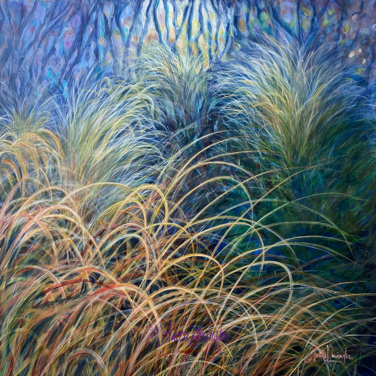 Restraint- Garden Painting of grasses – Anita Nowinska