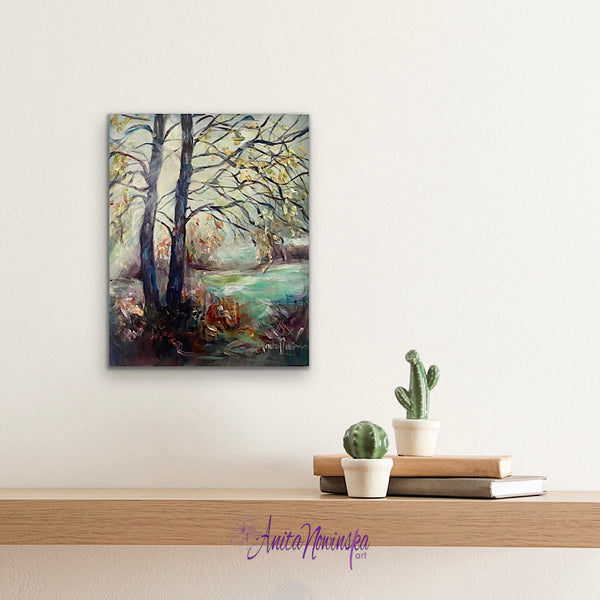 'Morning View' small lanscape tree painting
