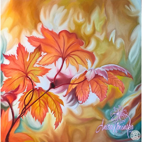 ‘Mellow’- Autumn Maple Leaves in Pastel