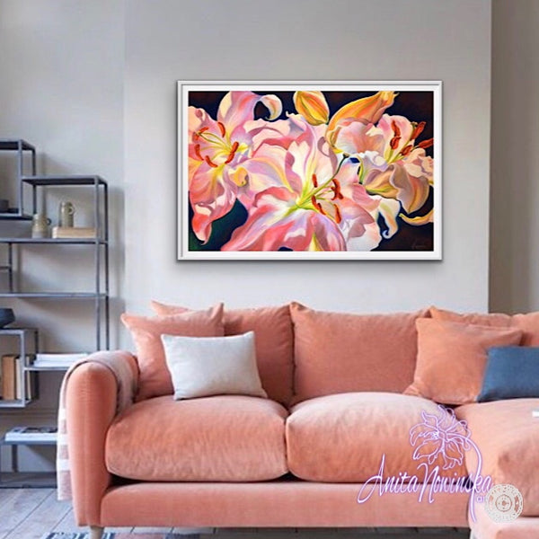 'Triumph'- Pink Lily Flower Painting