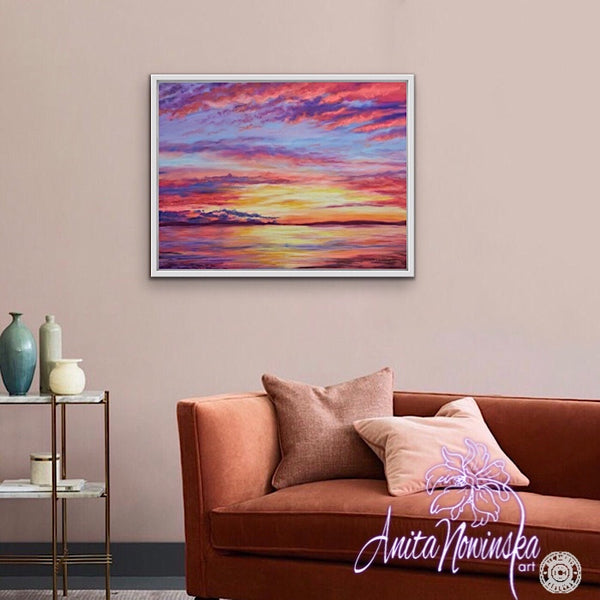 Towards Peace- Pastel Sunset painting