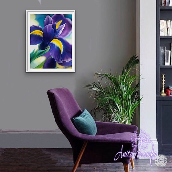 'Ambition'-Purple Iris Flower Painting