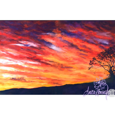 Harbeton Sunset- Pastel Sunset painting