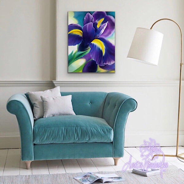 'Ambition'-Purple Iris Flower Painting