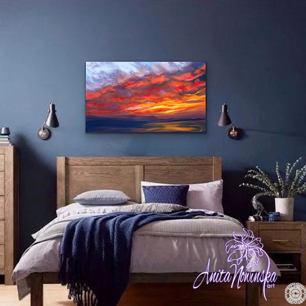 Sky Fire- Original Sunset painting
