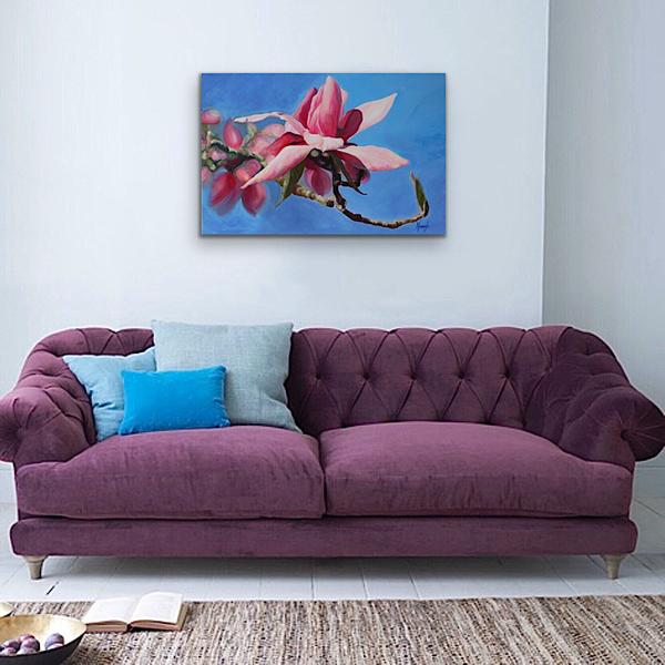 Out on a limb- Pink Magnolia Painting