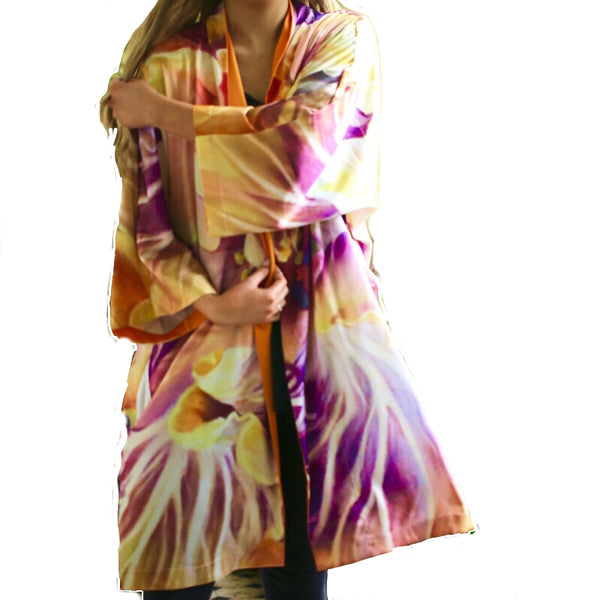 Silky Kimono- Hibiscus- Designer Fashion- Lingerie