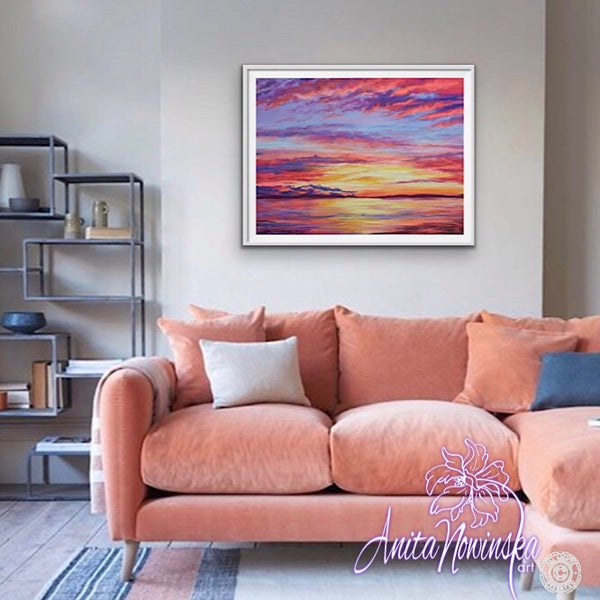 Towards Peace- Pastel Sunset painting