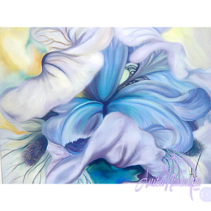 Femininity- Lilac Iris Flower Painting