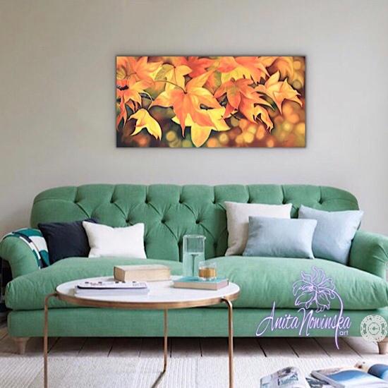 Love's Glow- Painting of Autumn Leaves
