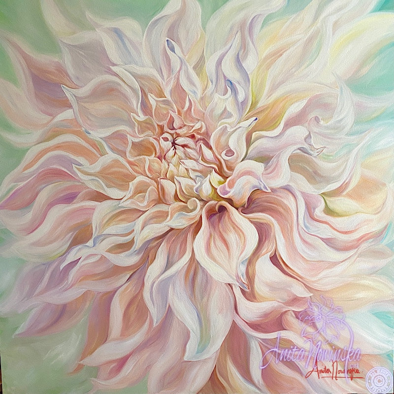 絵画　Dahlia Antique Botanical Print of Dahlia Flower, Framed - Bardith, Ltd.
