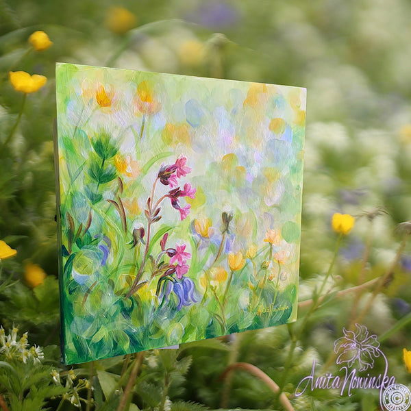 Pep- Wild Flower Hedgerow- Small Oil on Canvas