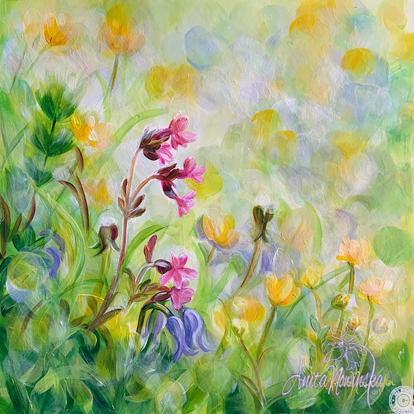 Pep- Wild Flower Hedgerow- Small Oil on Canvas