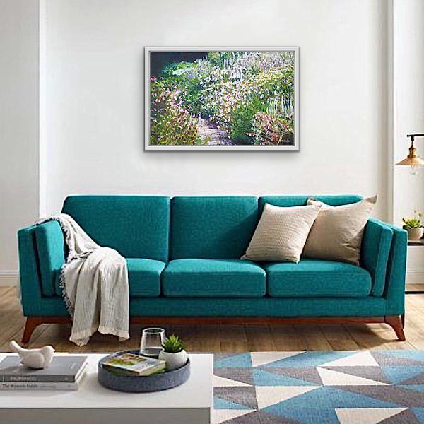 White Garden III floral painting in oil on canvas by Anita Nowinska