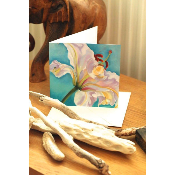 forever, white lily flower painting, greetings card