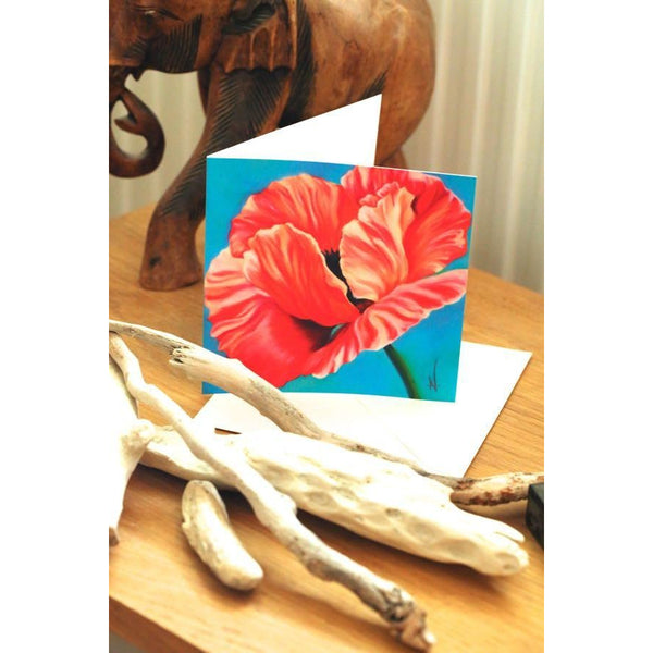 Floral Greetings Cards- Red Poppy