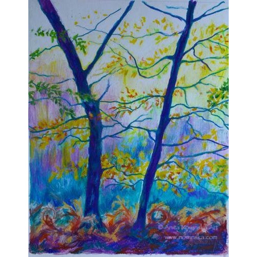 Autumn layers-trees in autumn painting