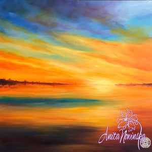 Azure Blaze - Sunset oil on canvas