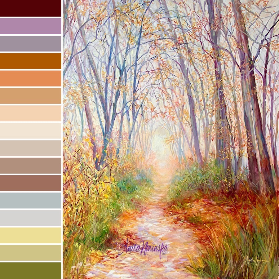 Haven- Big Woodland Path Ttree painting on canvas – Anita Nowinska