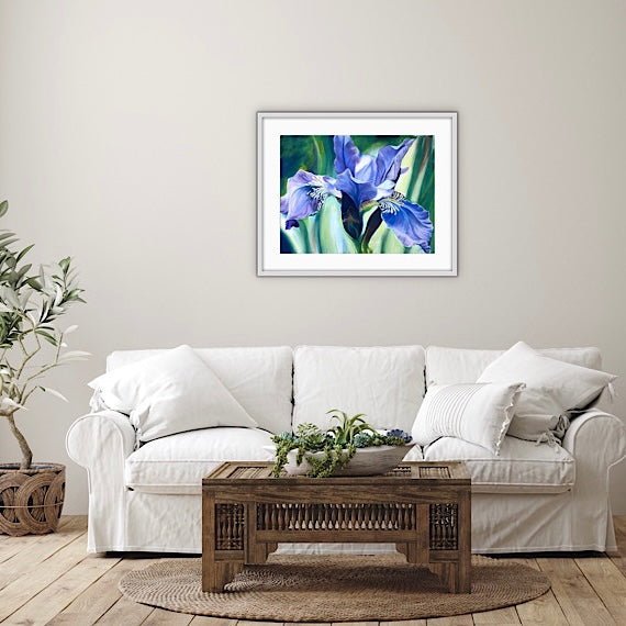 Dreaming- Blue Iris Flower Painting
