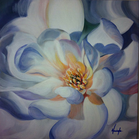 Naivety- White Magnolia Floral Canvas