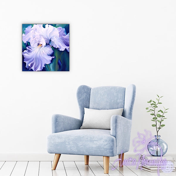 Romance i- Pale Blue Iris Flower Painting
