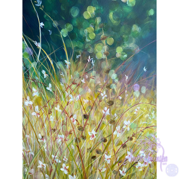 Uberty- Big Golden Garden Meadow Painting