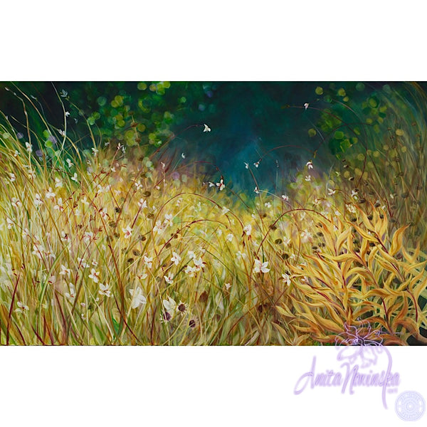 Uberty- Big Golden Garden Meadow Painting