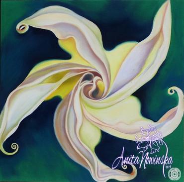 'Psyche'- Convolvulus Flower Painting Pastel